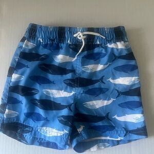 Janie and Jack Blue Whale Print Swim Shorts